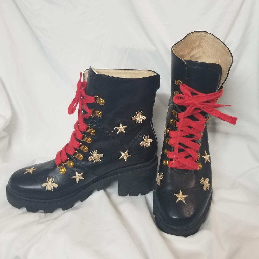 Excellent Condition Womens GUCCI High Top Honeybee Boots Size 42 Euro